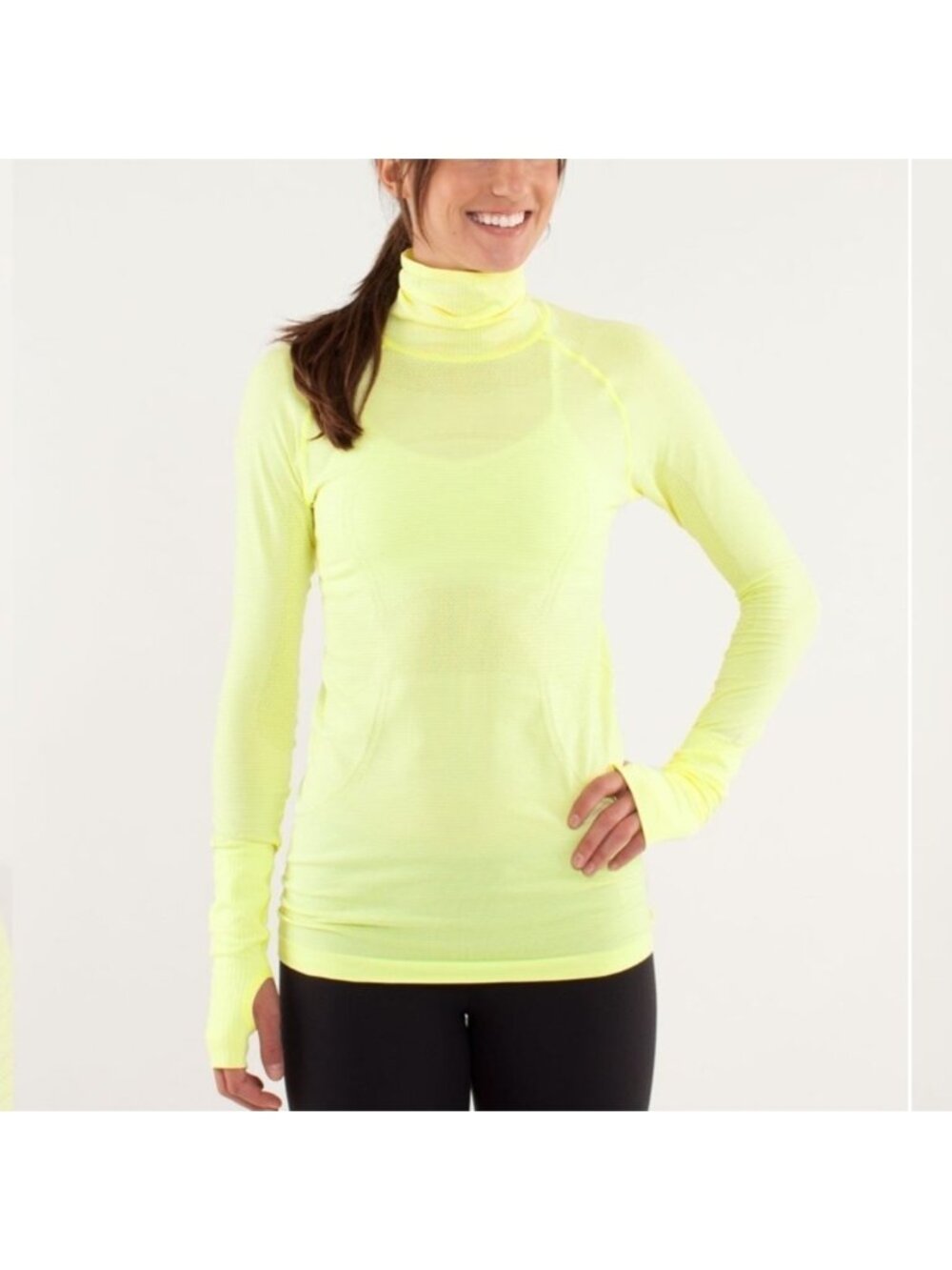 Lululemon Run: Swiftly TurtleneckClarity Yellow size 8